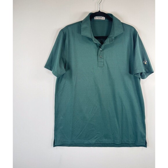 G/Fore Men Polo Shirt Green Classic Short Sleeve Performance Golf Stretch Medium - Picture 5 of 10